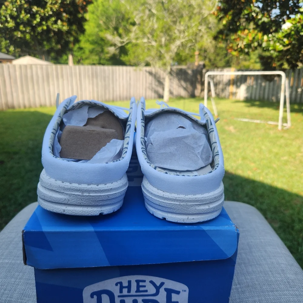 Hey Dude Mens Wally Slip Stretch Canvas Gray Black 11 - Picture 4 of 12